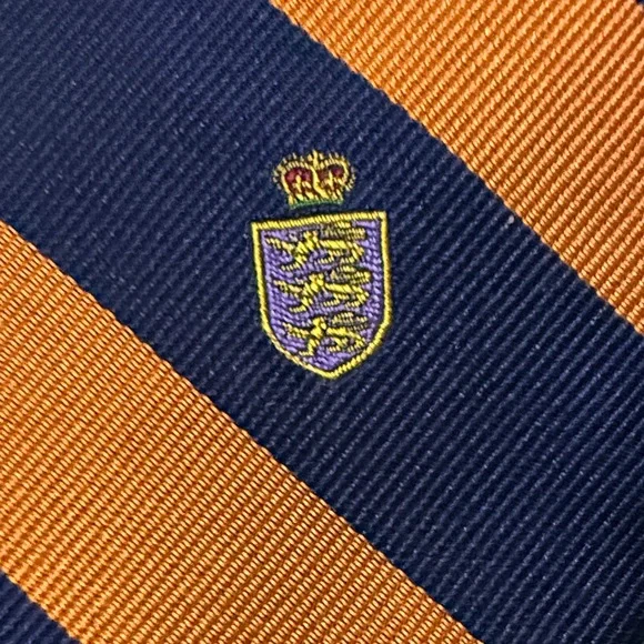 Polo by Ralph Lauren Blue and Orange Crest Tie - Picture 3 of 6